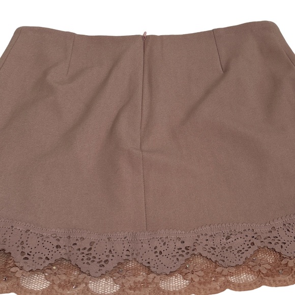 Absolu Women's Pink Mini Skirt with Lace Trim Size S - Picture 3 of 6